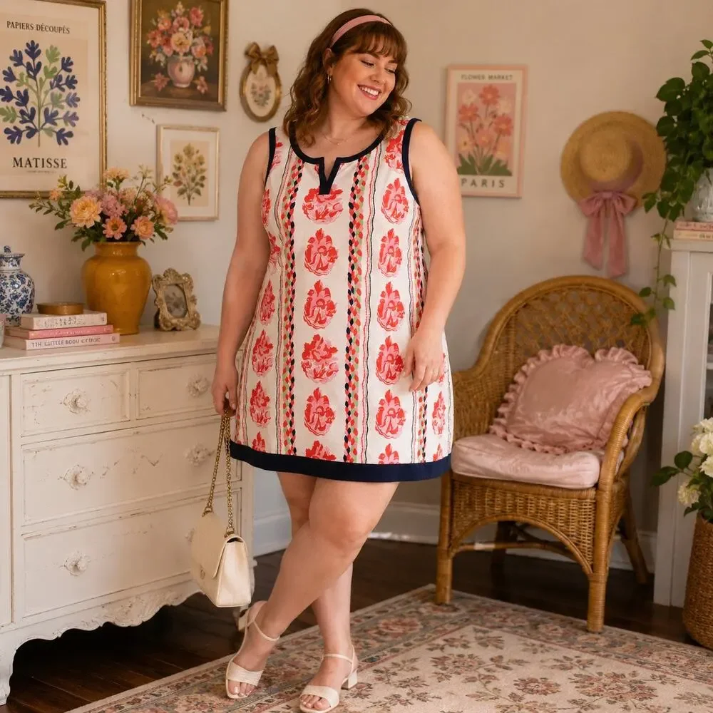 cream floral shift dress THML: Put Together Pretty Cream Embroidered Shift Dress, Small - The Mint Julep Boutique